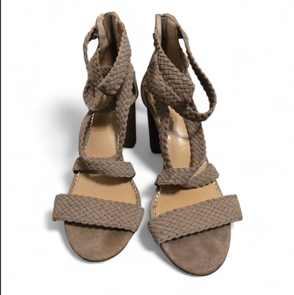LC Lauren Conrad Braided Strap Heels - Brown